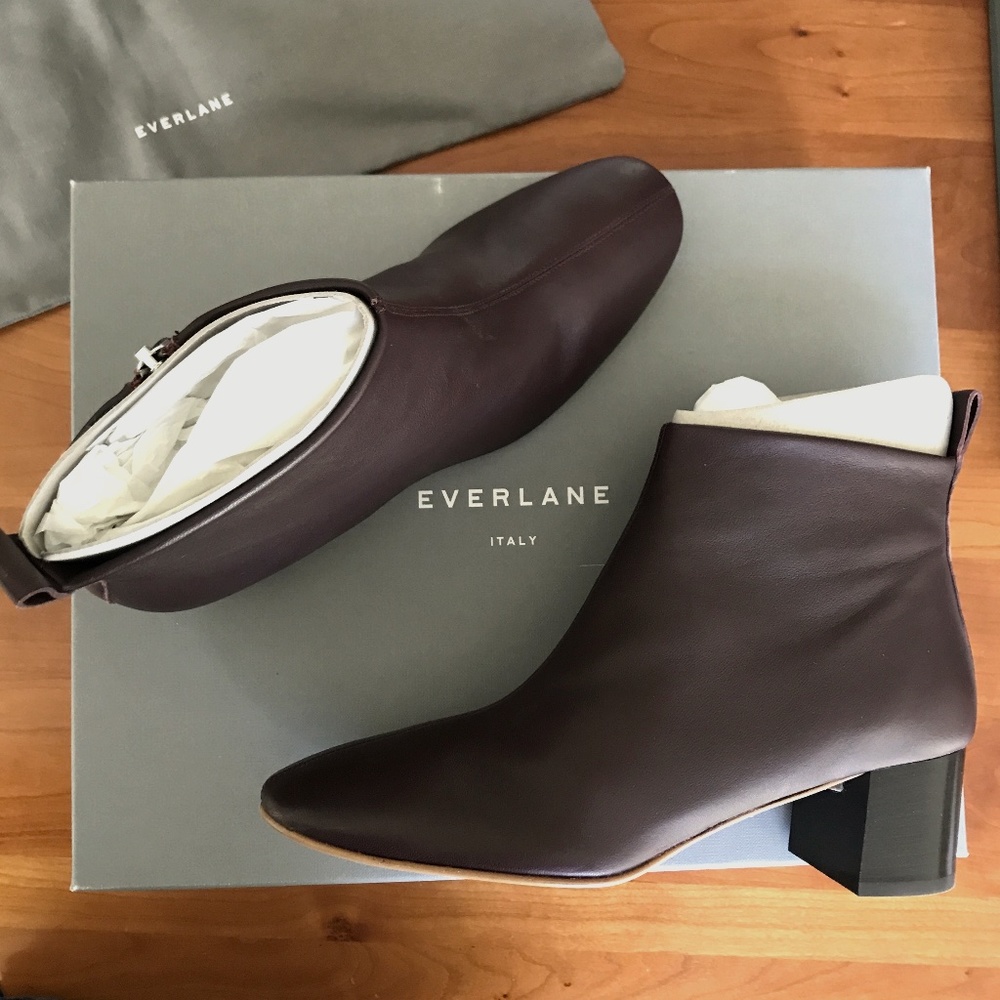 Everlane The Day Boot (color Burgundy), US Size 8 (2" Heel)